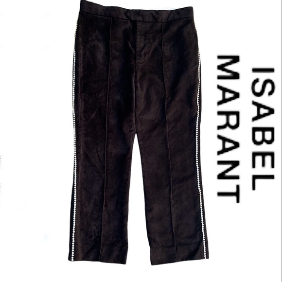 Isabel MARANT runaway Black Velvet PHILEA Swarovski Crystal Pants trousers - Picture 5 of 15